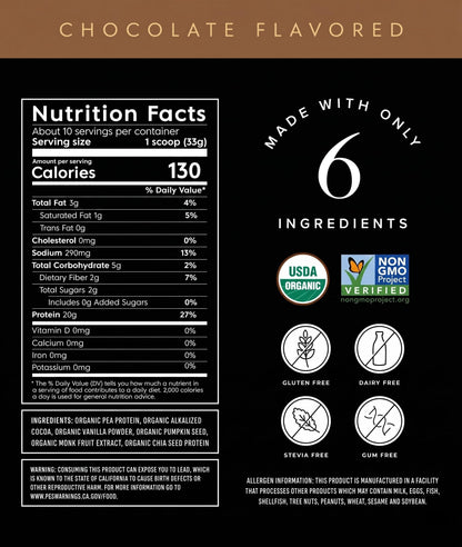 Truvani Organic Plant Based Protein Powder | Vanilla Chai | 10 Servings | Vegan | 20g Pea Protein | Keto | Gluten & Dairy Free | Low Carb | No Added Sugar