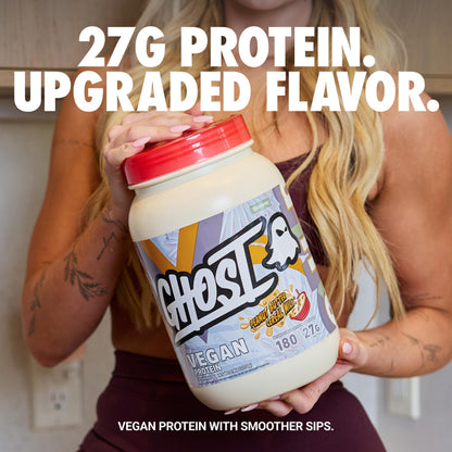 GHOST Vegan Protein Powder, Chocolate Chip Cookies – 2.9LB Tub, 25G of Protein - Plant-Based Pea & Organic Pumpkin Blend Protein with Fiber & Iron - Flavored Post Workout Shakes - Soy, Gluten Free