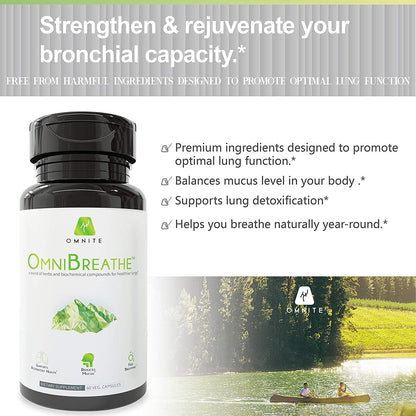 Omnite OMNIBREATHE Respiratory Health Supplement,Inhaler Mate,Support Quit Smoking