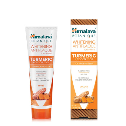 Himalaya Botanique Whitening Antiplaque Charcoal Toothpaste, 4 oz, 2 Pack