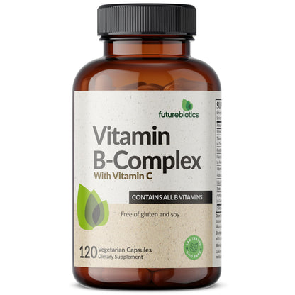 Futurebiotics Vitamin B Complex with Vitamin C Supports Energy Production, Nervous System & Immune Support - Non-GMO, 120 Vegetarian Capsules