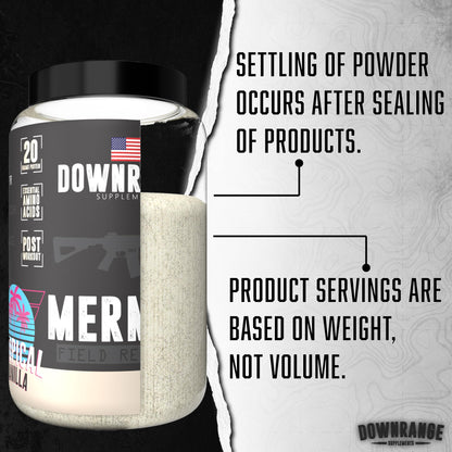 DownRange Supplements Mermite Whey Protein Powder, Post Workout Muscle Recovery