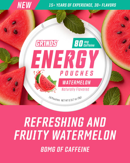 GRINDS Focus Pouches | Naturally Flavored with Nootropic Ingredients | Contains Alpha GPC and L-Theanine | Sugar-Free | 3 Pack | 18 Pouches Per Can | Blue Raspberry
