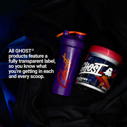 GHOST Legend All Out Pre-Workout Powder, Strawbango - 20 Servings - Preworkout Drink Mix Supplement for Men & Women - Energy & Pumps - Caffeine, Beta Alanine, Betaine, NO3-T- Sugar Free