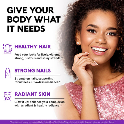 Biotin Gummies with Collagen - Hair Growth Support, Skin, & Nail Strength - for Women & Men - Biotin 10000mcg | Keratin | Hyaluronic Acid | B-Complex | Nettle - Sugar-Free, Mixed Berry, 60 Gummies