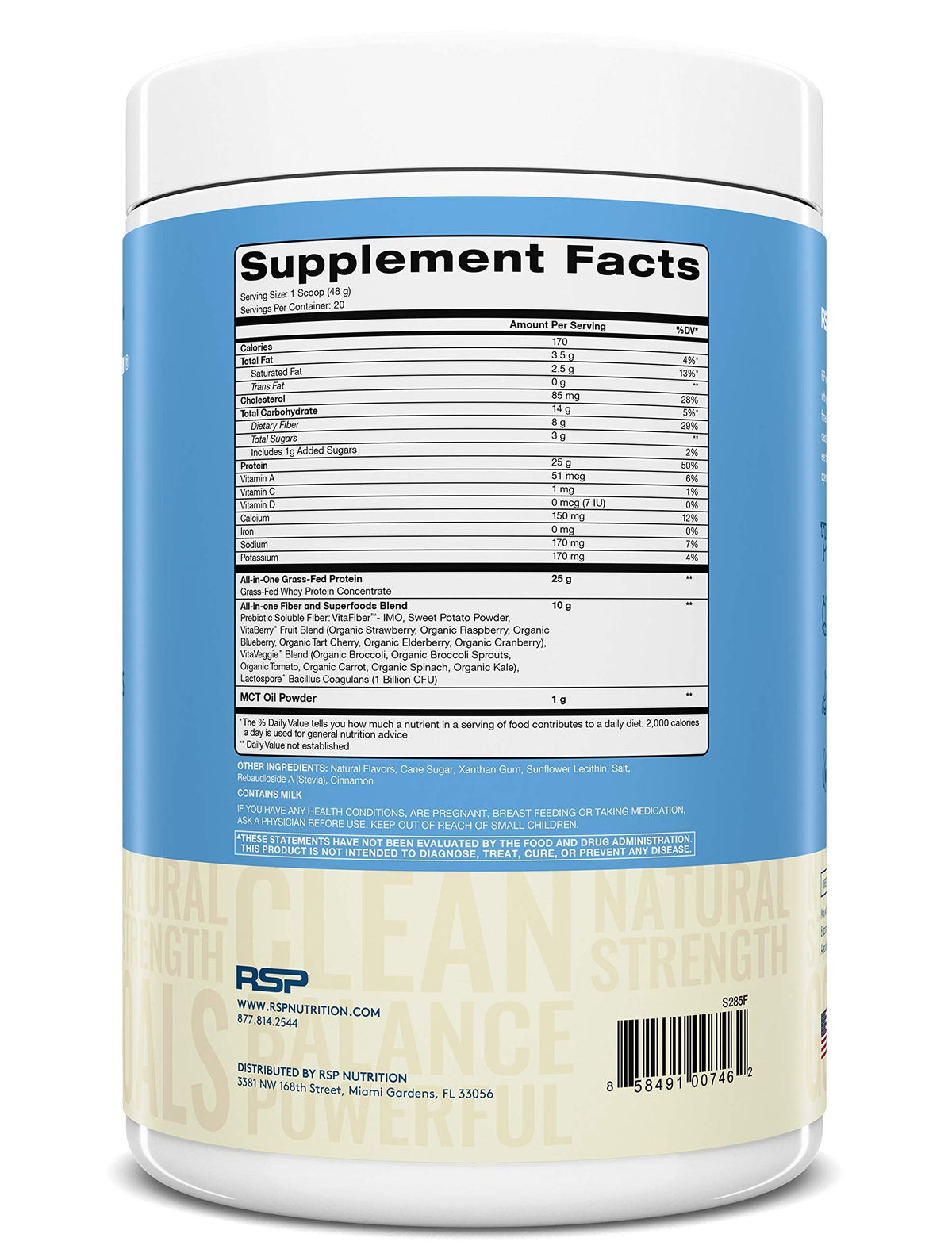 RSP NUTRITION AminoLean Pre Workout Energy (BlackBerry Pomegranate 30 Servings) with TrueFit Protein Powder (Vanilla 2 LB)