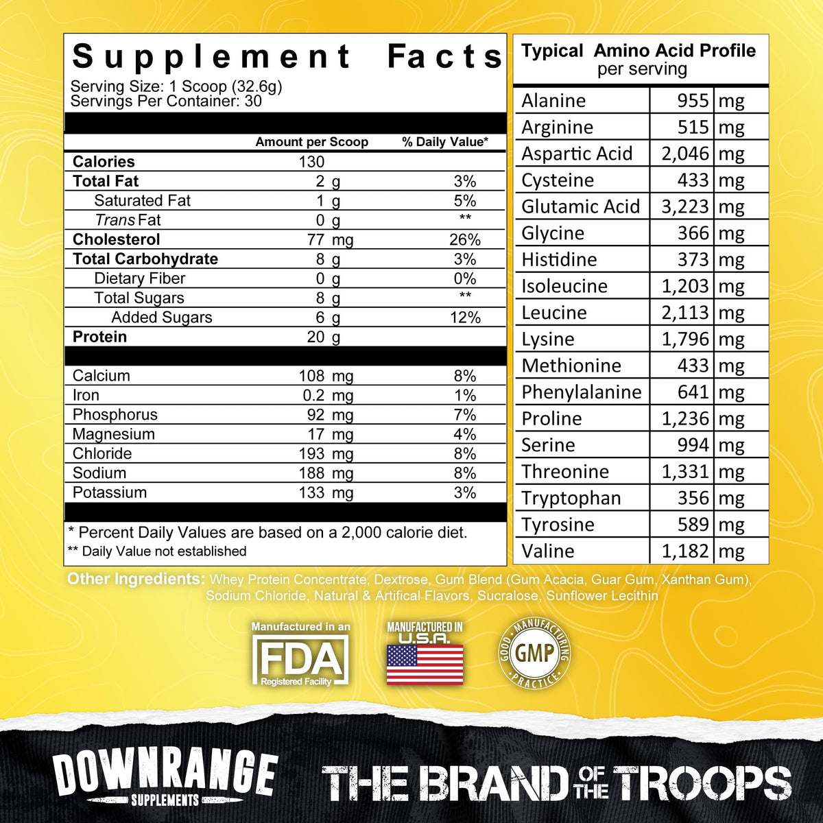 DownRange Supplements Mermite Whey Protein Powder, Post Workout Muscle Recovery