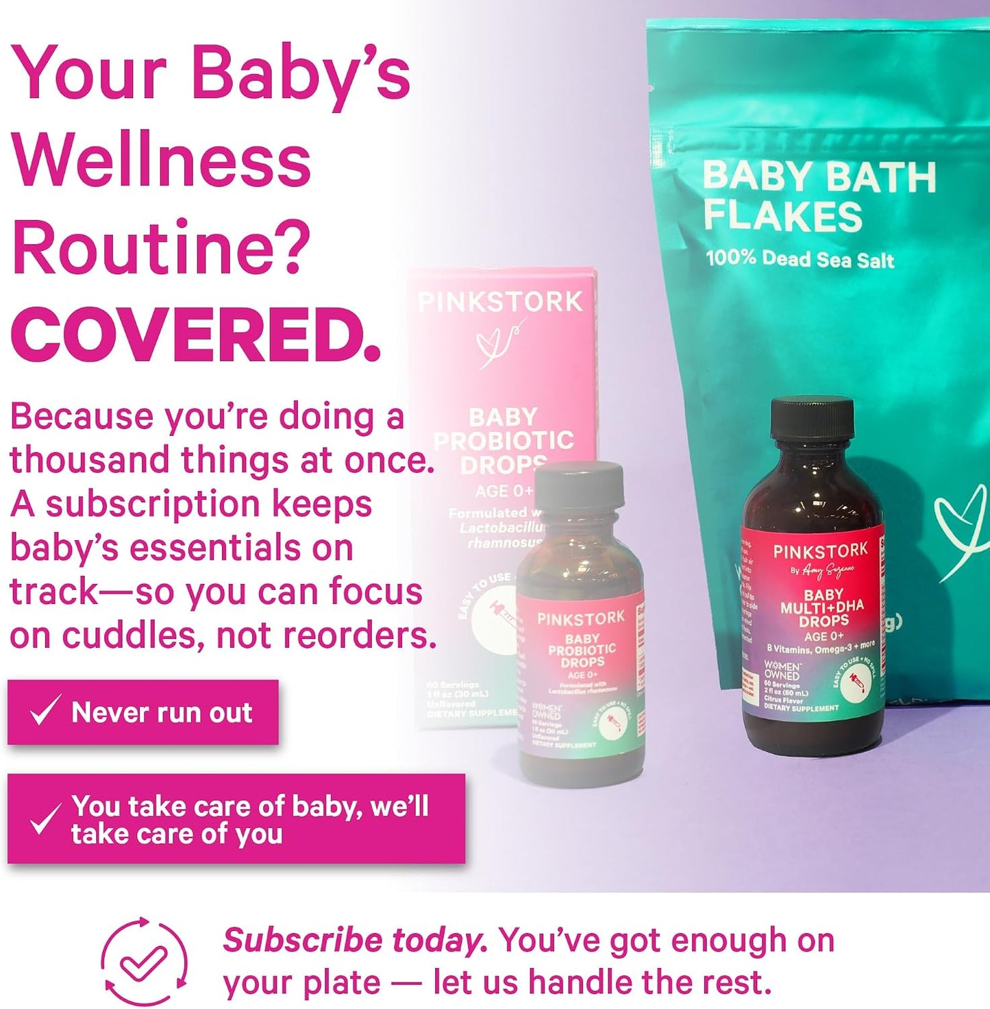 Pink Stork Baby Probiotic Drops, Newborn, Infant & Toddler Probiotics to Help Aid Digestion and Constipation Support, Newborn Essentials - 1 fl oz, 2 Month Supply
