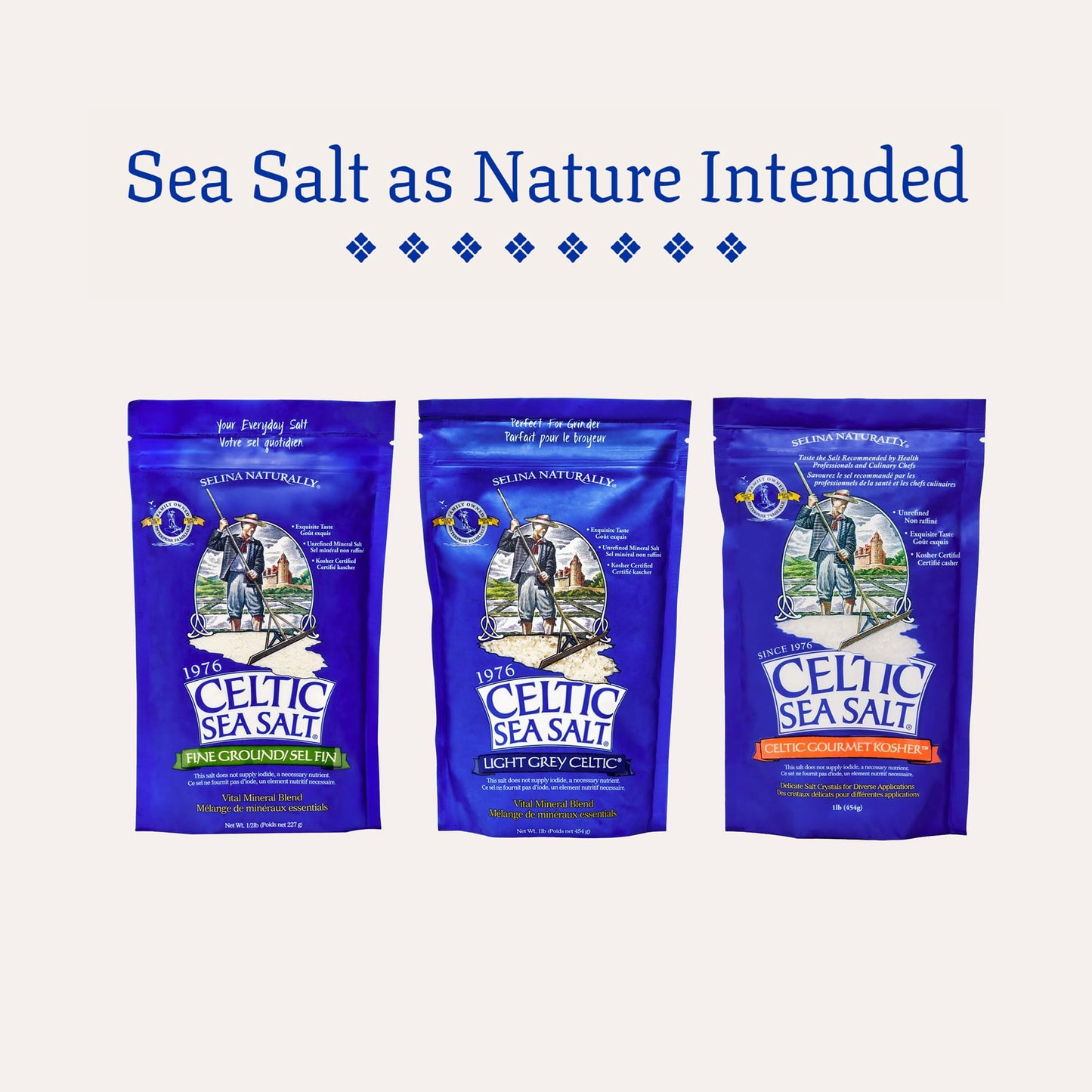 Celtic Sea Salt Fine Ground – Unrefined Mineral Salt, Sustainably Harvested, GMP Certified, Lab Tested – Baking, Cooking, Hydration, Everyday Use – 1 lb Resealable Bag