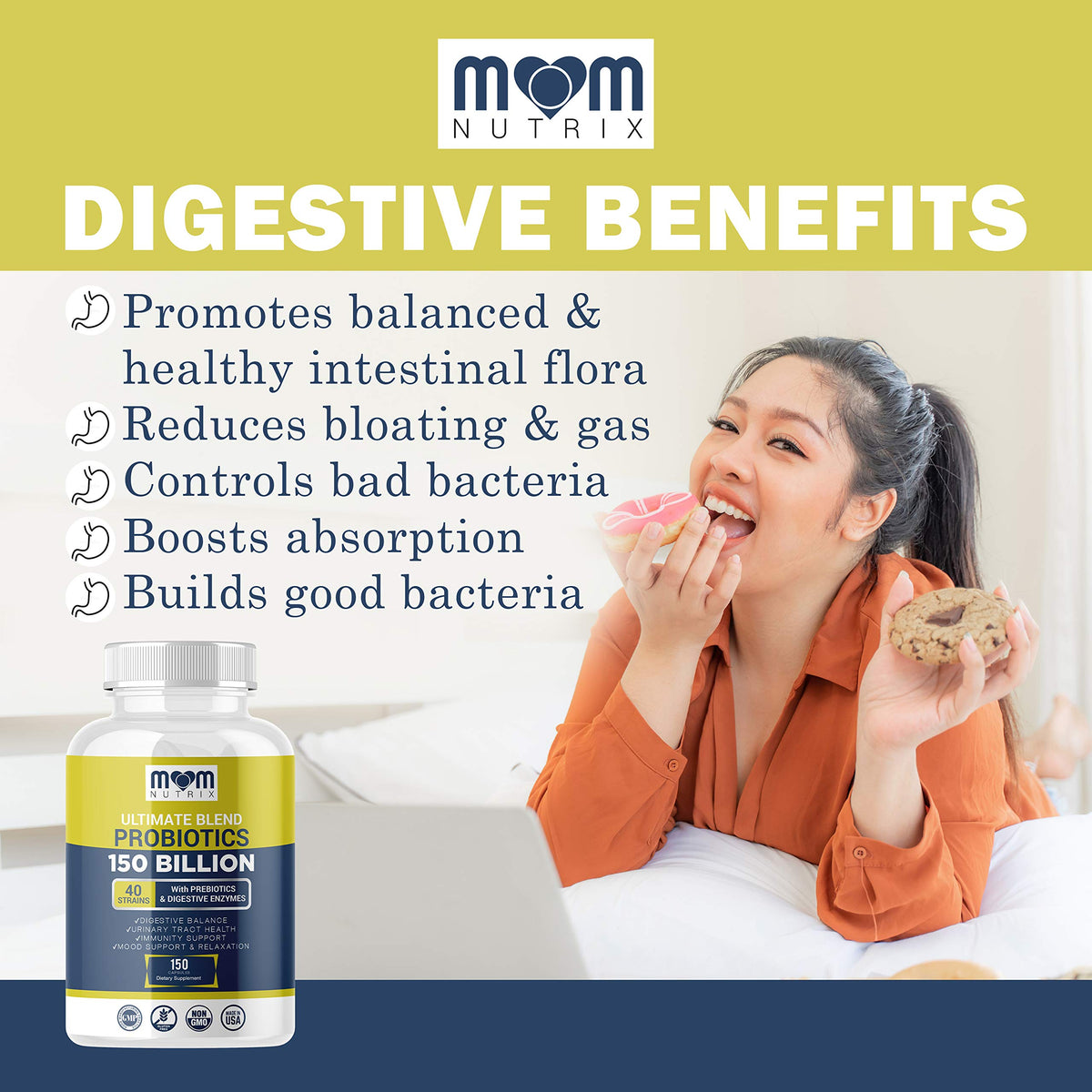 Probiotics 150 Billion CFU - 40 Strain Probiotics for Women, Probiotics for Men and Adults