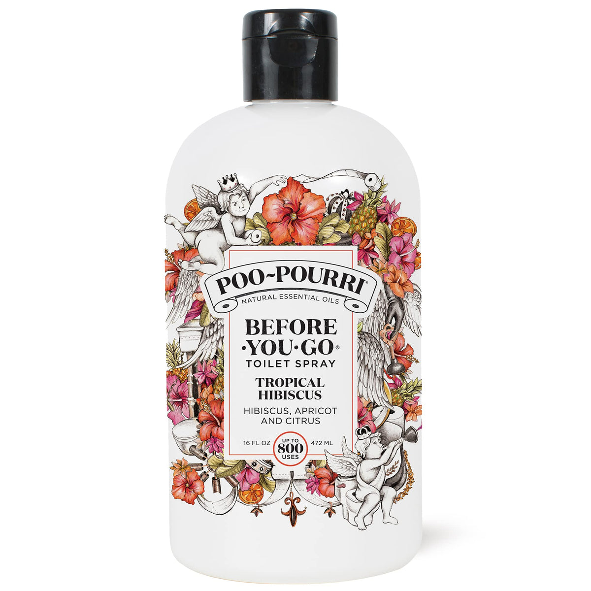 Poo-Pourri Before-You-Go Toilet Spray, Tropical Hibiscus, 2 Fl Oz - Hibiscus, Apricot and Citrus