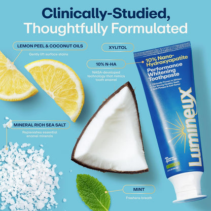 Lumineux, 10% Nano Hydroxyapatite Whitening Toothpaste, 3.75 oz, 3pk