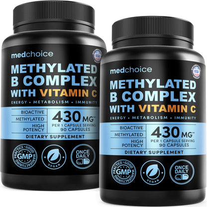 MEDCHOICE 9-in-1 Methylated Vitamin B Complex for Women & Men, 90ct