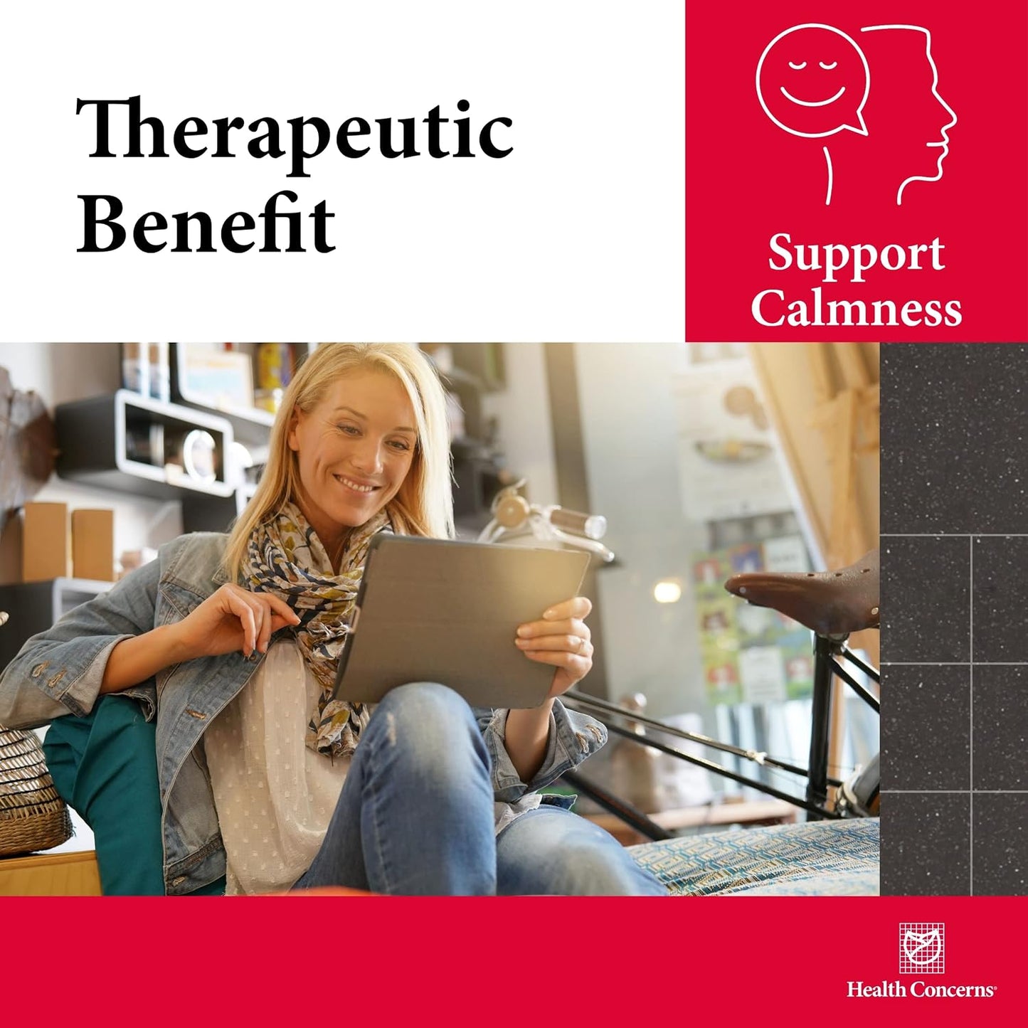 Health Concerns Calm Spirit - Stress Relief Supplement for Men & Women - Herbal Calming Support - Eases Tension & Nervousness - Magnesium, Hawthorn, Chinese Peony & Taurine - 90 Capsules