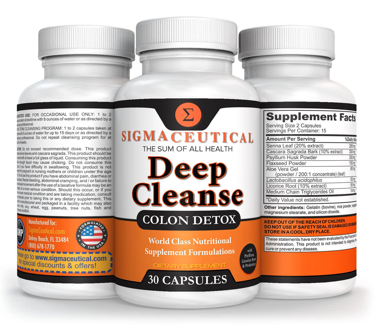 Sigmaceutical 1 Day Colon Cleanse - Detox Cleanse - Bowel Cleanse & Laxative - Bowel Detox