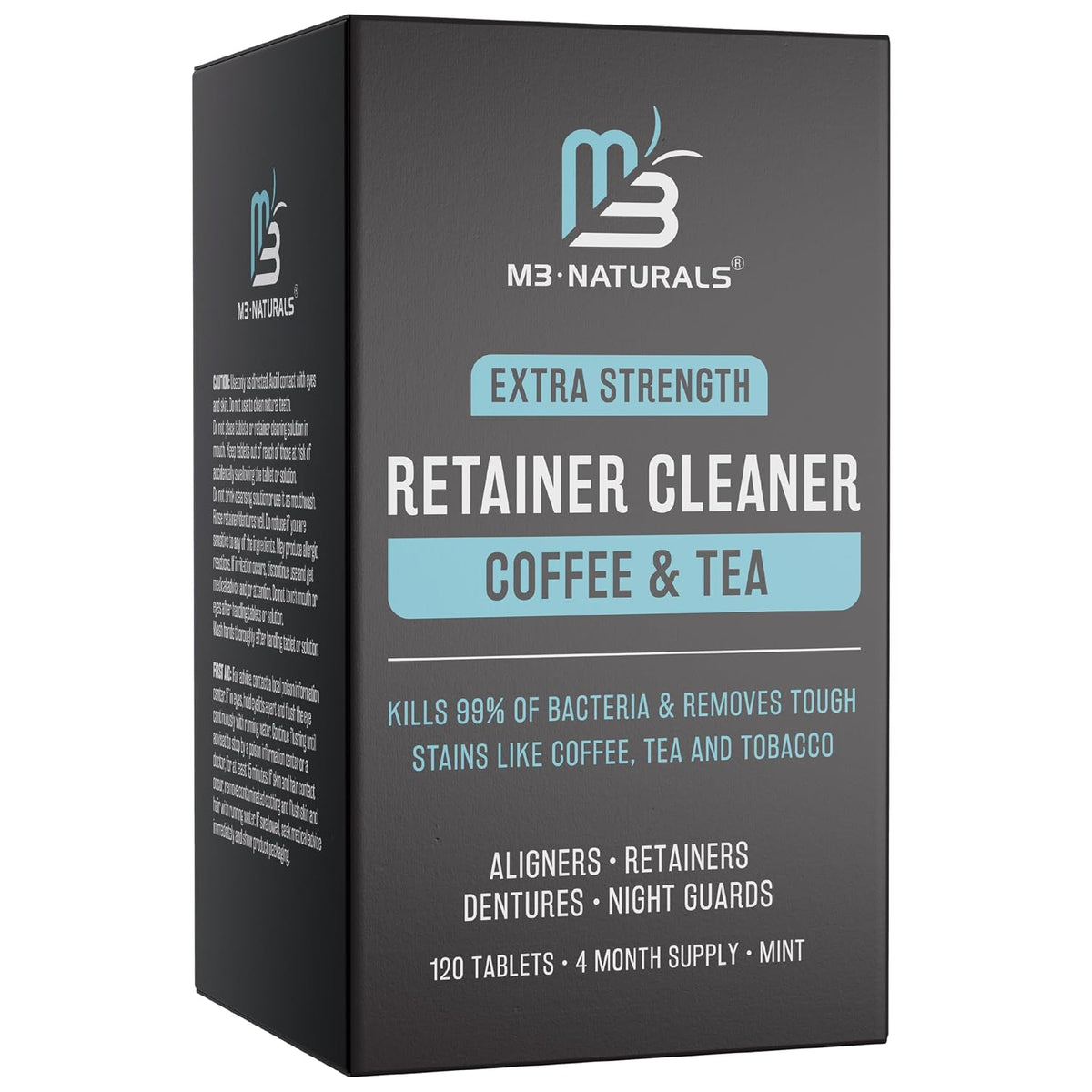 Coffee & Tea Retainer Cleaner Tablets, Mint, 4 Month Supply by M4