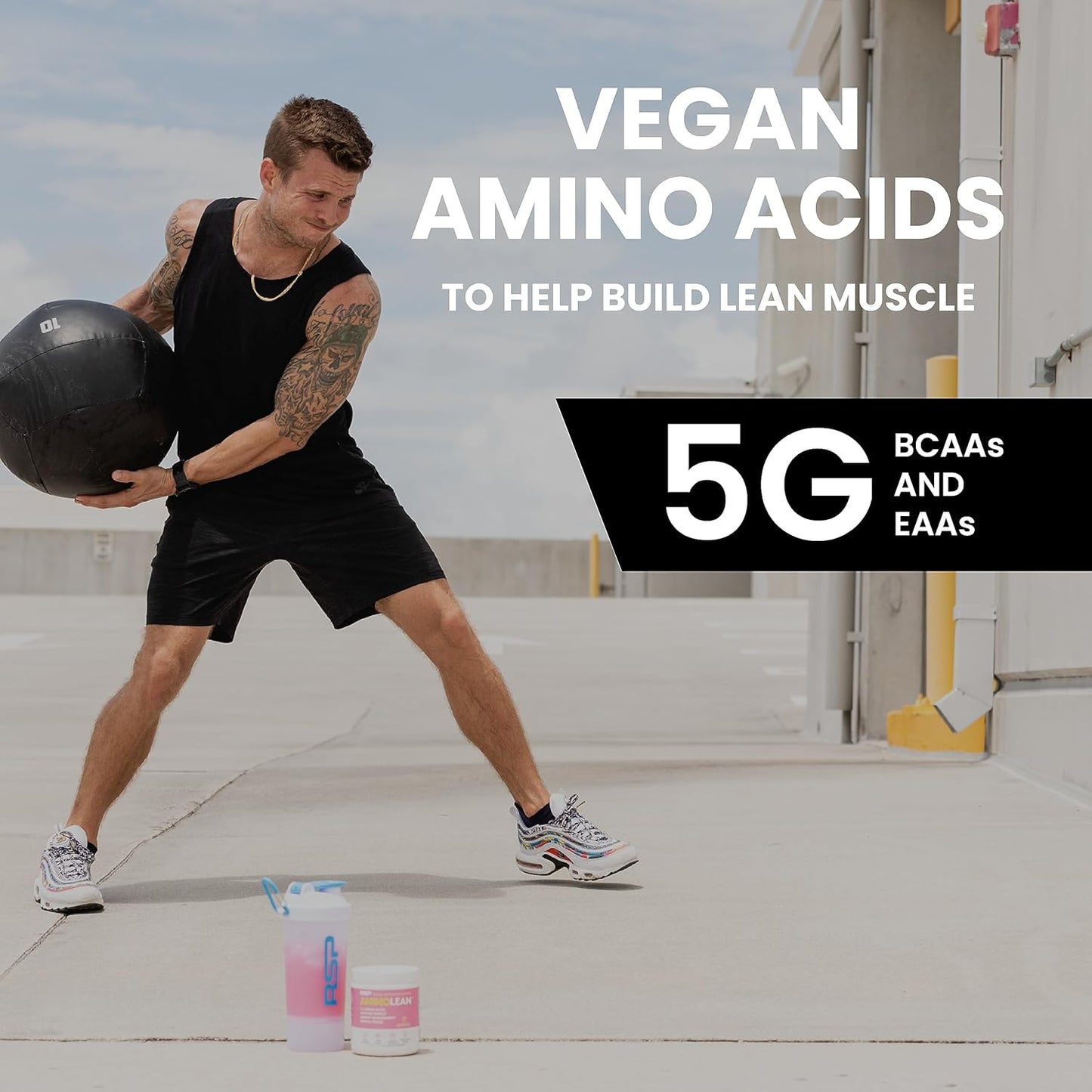 AminoLean Pre Workout Powder & Natural Amino Energy with Vegan BCAA + EAA | Jitter-Free Preworkout Energy from Green Tea + Amino Acids & Weight Management for Women & Men - Vegan, Zero Sugar, No Crash