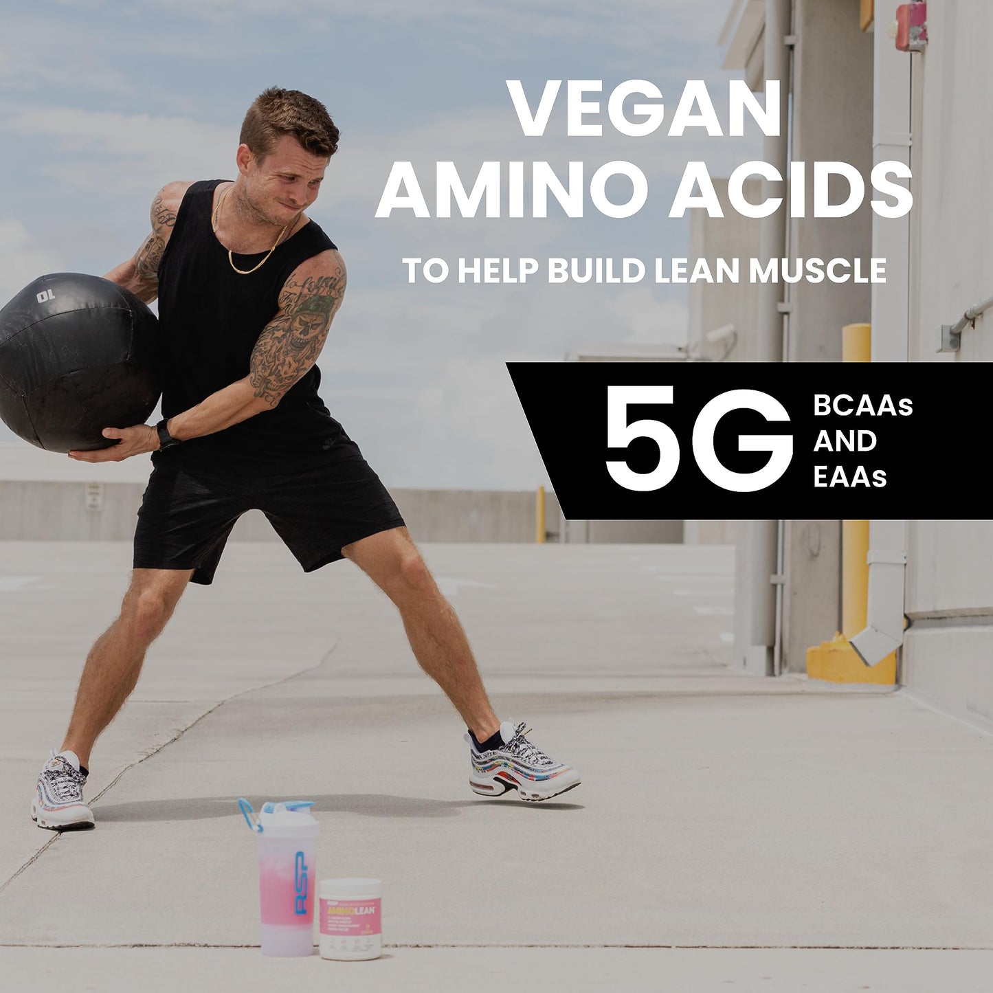 AminoLean Pre Workout Powder & Natural Amino Energy with Vegan BCAA + EAA | Jitter-Free Preworkout Energy from Green Tea + Amino Acids & Weight Management for Women & Men - Vegan, Zero Sugar, No Crash