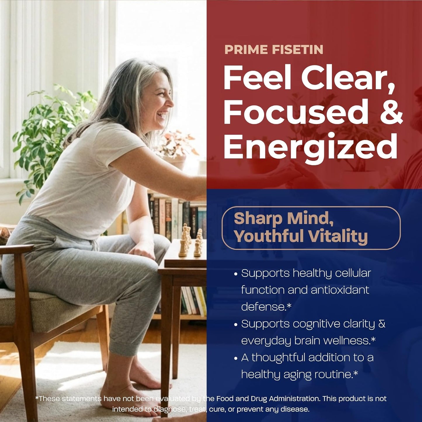 BONE SCIENCE Prime Fisetin 98% Plant-Based Flavonoid Supplement with Chamomile Extract, Trans-Pterostilbene, Phosphatidylcholine, and BioPerine