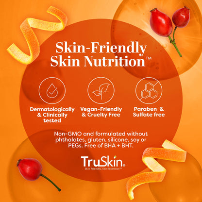 TruSkin Vitamin C Brightening Face Wash with Rosehip Oil, 4 fl oz | Vitamins C & E, Aloe Vera and MSM gently cleanse, refresh and support radiant-looking skin without over-drying