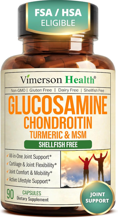 Glucosamine Chondroitin MSM Joint Support Supplement for Women & Men 90 Ct