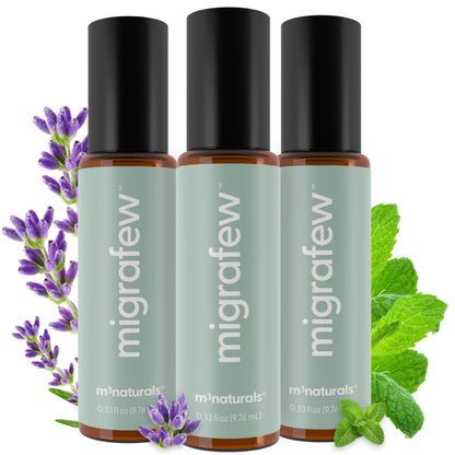 MigraFew Aromatherapy Migraine Roll On with Cooling Roller 0.33 fl oz by M3