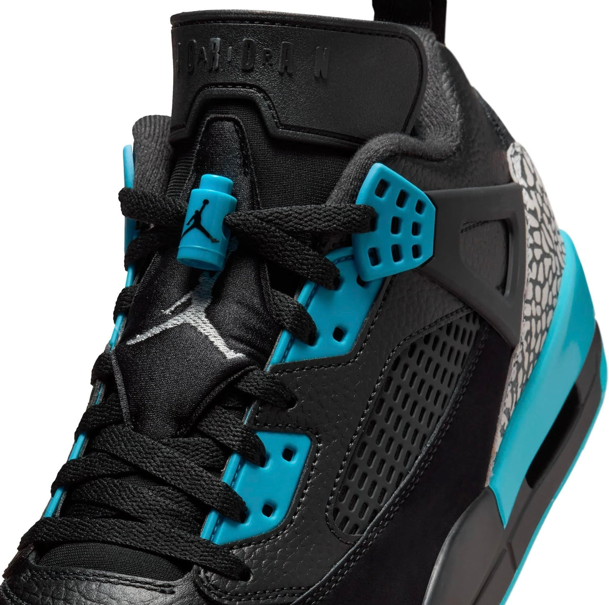 NIKE Jordan Spizike Low Men's Trainers Sneakers, Black Wolf Grey Gamma Blue, 12 US