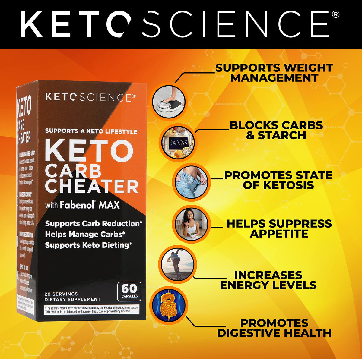 Keto Science Keto Carb Cheater, Supports Carb Reduction, Helps Manage Carbs, Supports