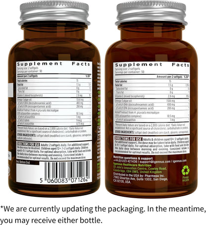 Vegan Omega-3 Algae Oil + Advanced Kids Multivitamin Gummy Bundle, High Concentration DHA & EPA + Vitamin A, B, C, D3 & E, Clean Ingredients 60 Softgels + 90 Berry Flavor Gummies, by Igennus