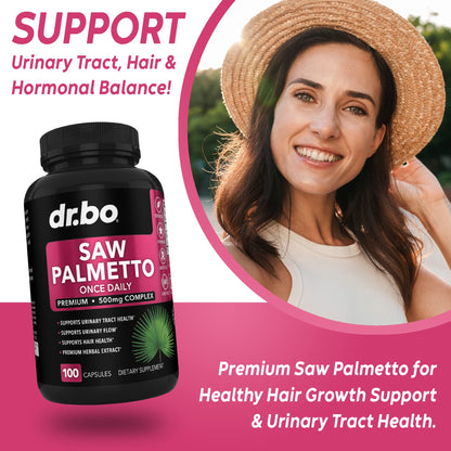 Saw Palmetto for Women Hair Loss - DHT Blocker for Women Hair Growth Plus Bladder