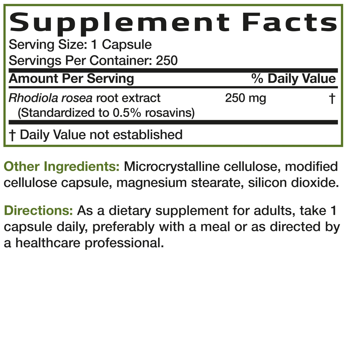 Bronson Rhodiola Rosea Adaptogen for Stress, Mood & Energy, 60 Capsules | Brain Health Support, Vegetarian, Non-GMO, Gluten-Free & Soy-Free