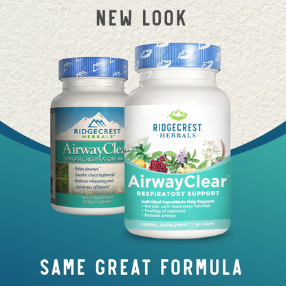 Ridgecrest Herbals AirwayClear, Natural Respiratory Relief, 60 Vegan Capsules