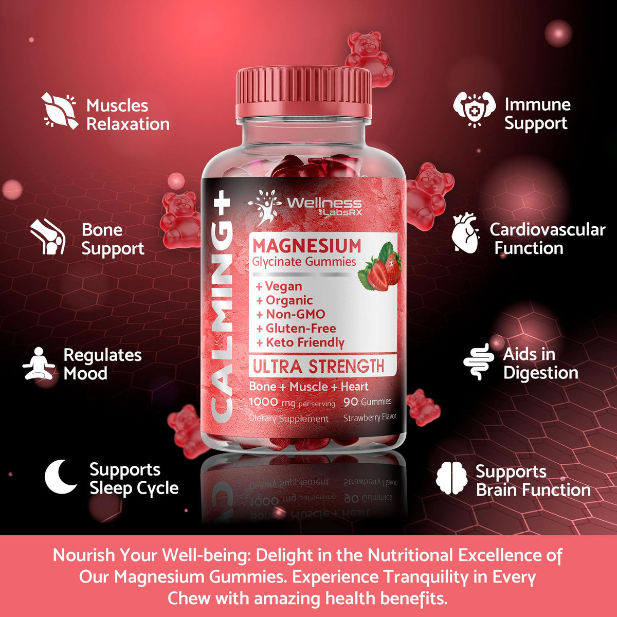 Magnesium Glycinate Gummies - 1000 mg - Magnesium Supplement to Support
