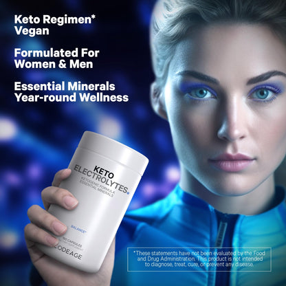 Keto Electrolytes Supplement – Vegan Electrolyte Tablets w Magnesium, Potassium