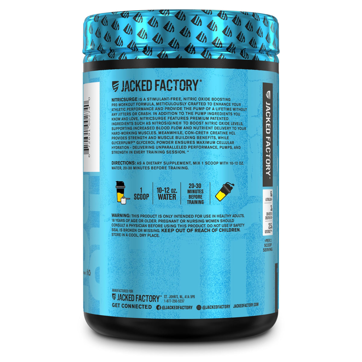 Nitric Surge Stim Free Pre Workout Powder - Caffeine Free Nitric Oxide Supplement