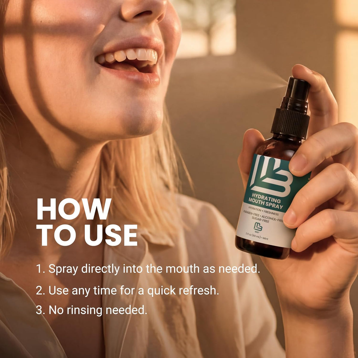 M3 Fast-Acting Dry Mouth Spray for Adults with Xylitol & Aloe (2 Fl Oz)
