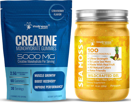 WELLNESS LABSRX Irish Sea Moss Gel Pineapple Flavor - Creatine Gummies