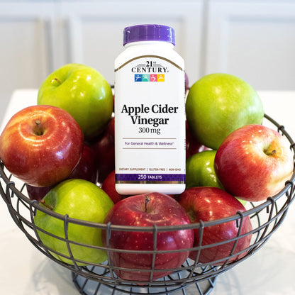 21st Century Apple Cider Vinegar 300mg Tablets, 250 Count