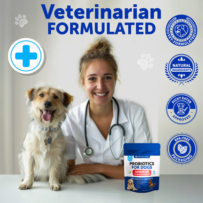 Probiotics for Dogs - Support Gut Health, Itchy Skin, Allergies, Immunity, Yeast Balance - Dog Probiotics and Digestive Enzymes with Prebiotics - Reduce Diarrhea, Gas - 120 Probiotic Chews for Dogs