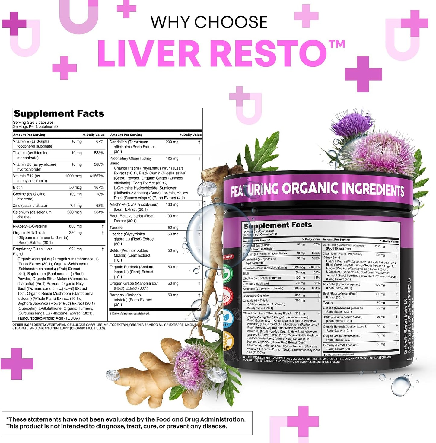 Clean Nutraceuticals Liver Cleanse Detox & Repair | Milk Thistle Supplement + NAC, TUDCA, Dandelion Root, Artichoke, Choline, Ginger, Beet Root, Burdock, Taurine, Liver Support 90 Capsules