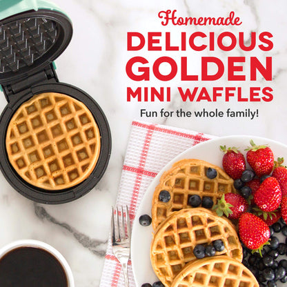 DASH Mini Maker for Individual Waffles, Hash Browns, Keto Chaffles with Easy to Clean