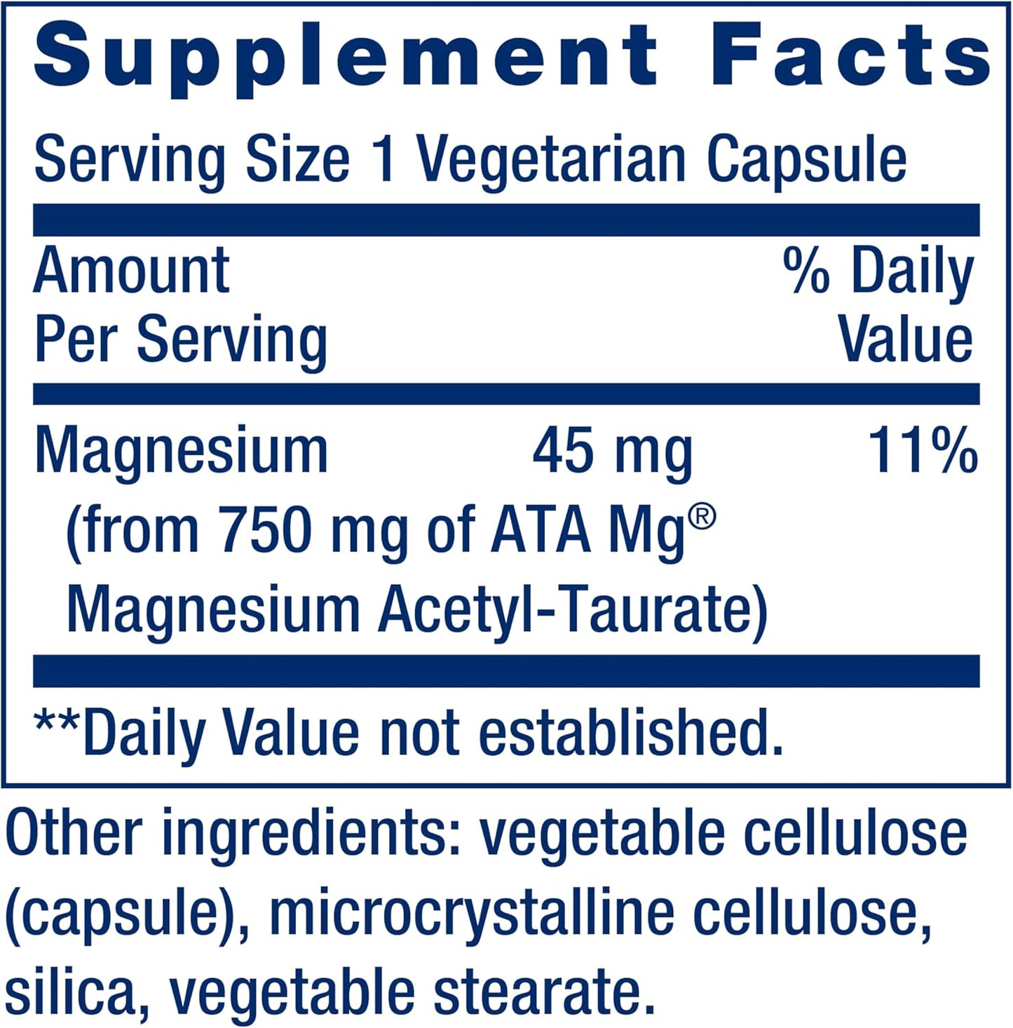 Life Extension Calm-Mag, Magnesium Acetyl taurinate, Daily Stress Management Formula, Supports Calmness and Relaxation, Gluten-Free, Non-GMO, Vegetarian, 30 Capsules