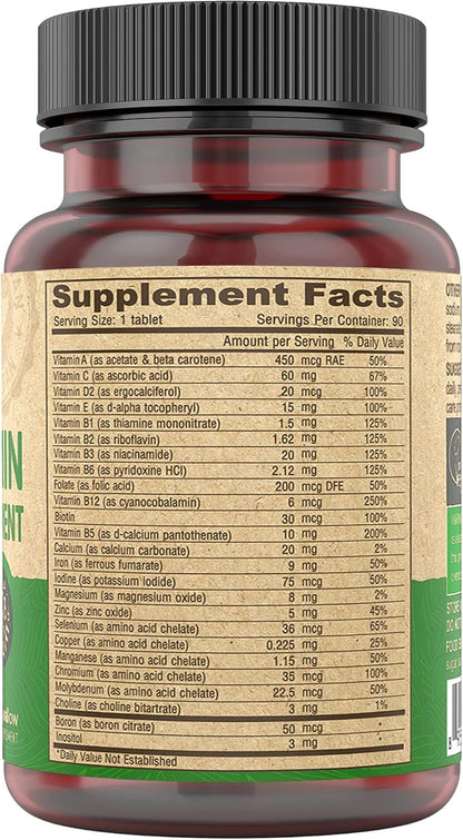 Deva Vegan Multivitamin & Mineral Supplement, Tiny Tablets, Easy to Swallow, 90 Tablets