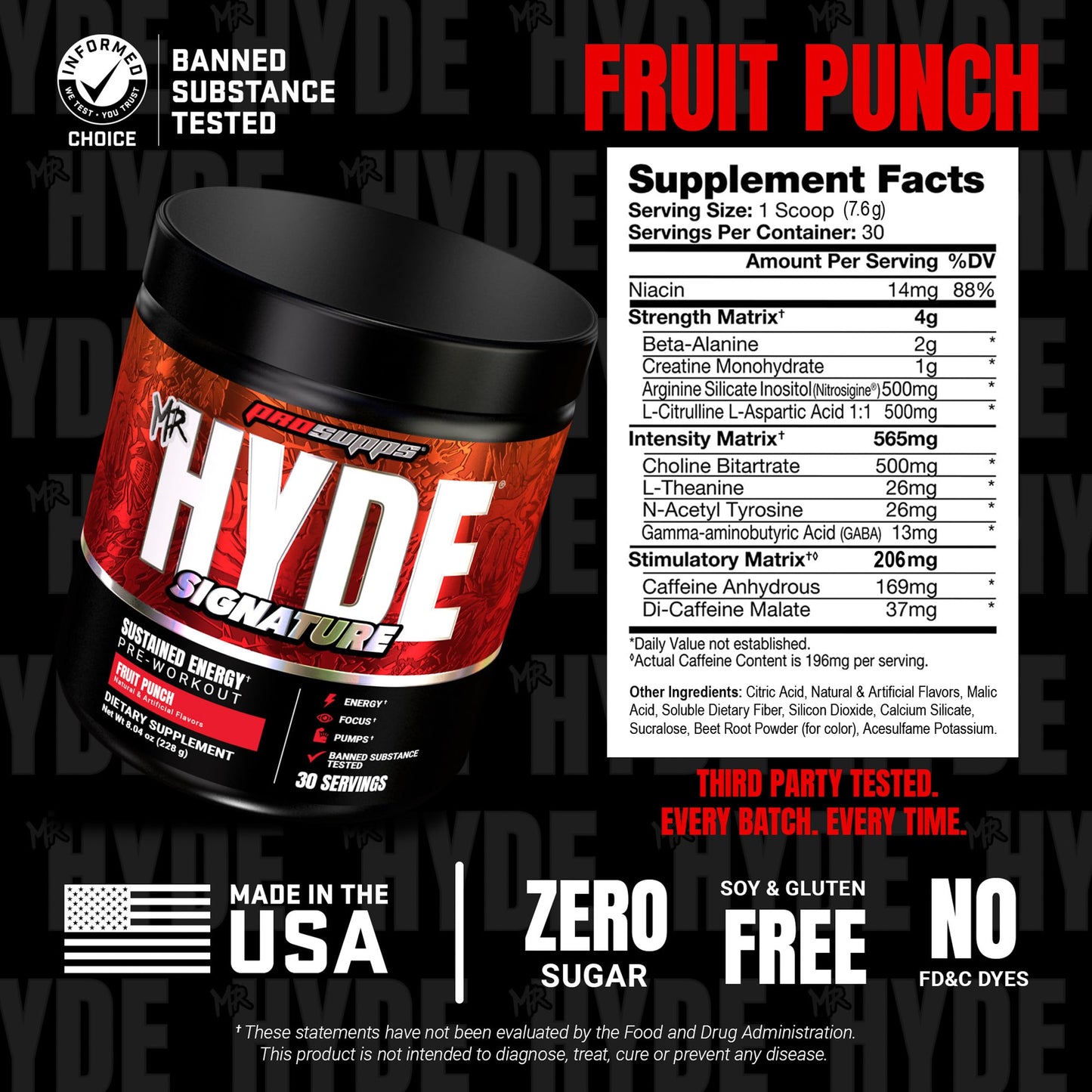 ProSupps Mr. Hyde Signature Pre Workout Powder with Creatine, Beta Alanine & Caffeine - Performance, Energy & Endurance - Clean Fitness & Gym Supplements for Men & Women (Blue Razz, 30 Servings)