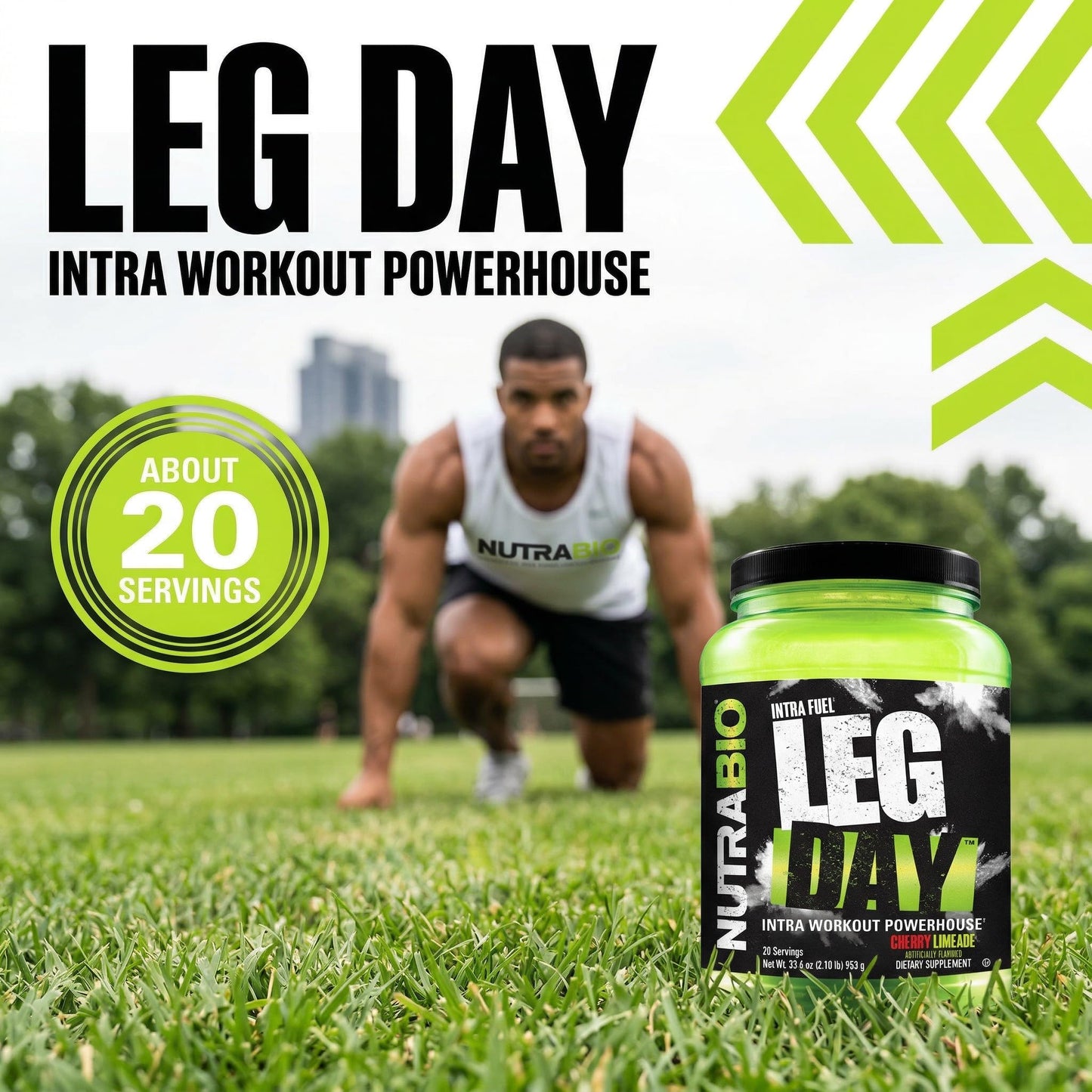 NutraBio Leg Day Intra Workout Powder – Advanced Carb Supplement with Cluster Dextrin & Electrolytes – Carb Powder with EAAs/BCAAs – Cyclic Dextrin for Performance – Cherry Lime, 20 Servings