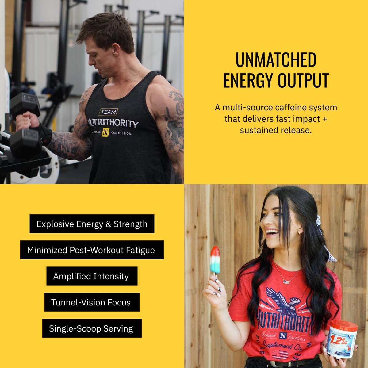 Nutrithority - 1.21GW High Stim Pre Workout Powder for Men (Hawaiian Tango)