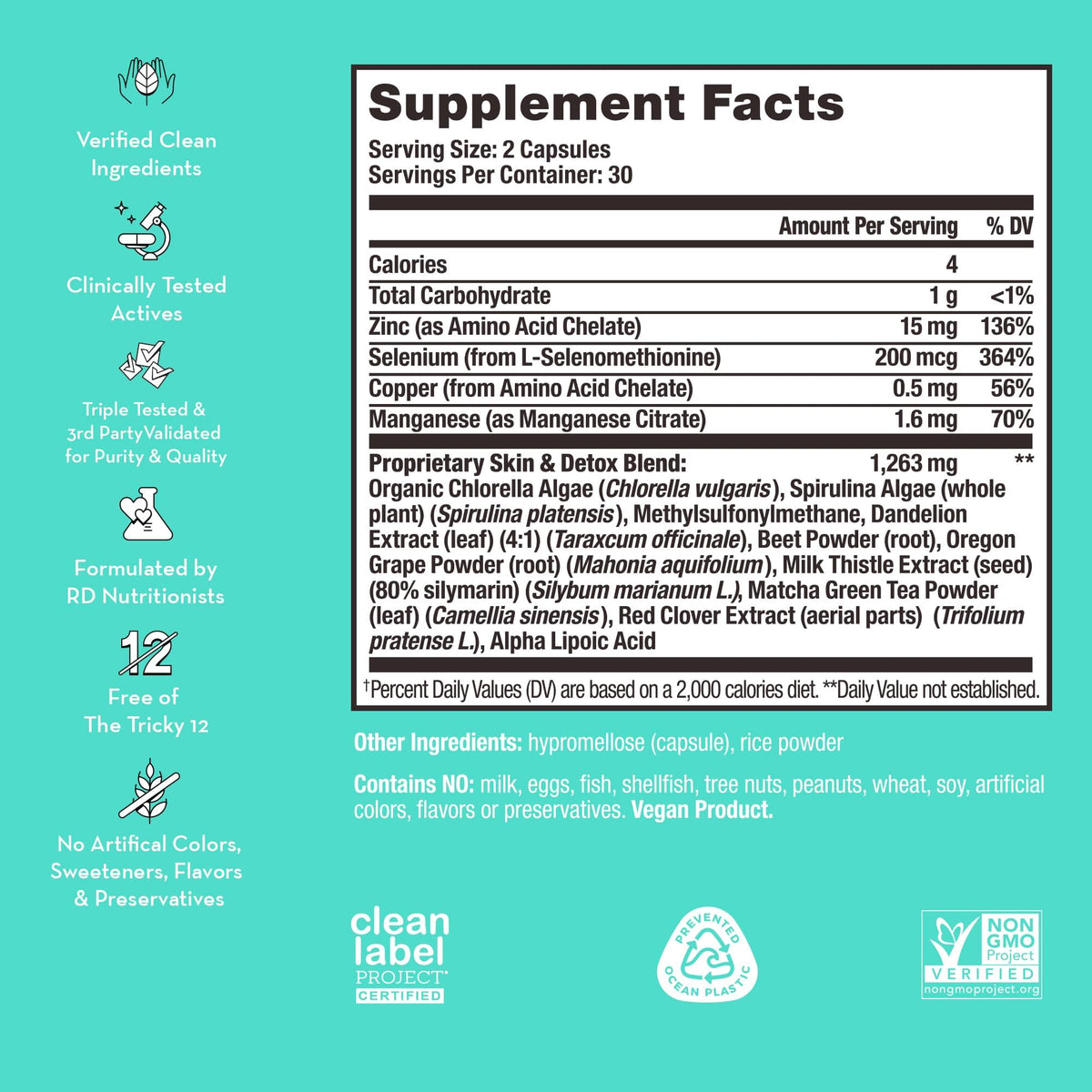 HUM Daily Cleanse Acne Supplements - Support for Clear Skin & Improved Digestion
