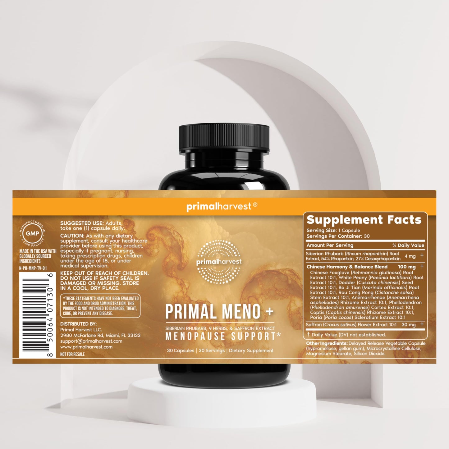 Primal Harvest MENO+ - Daily Vegan Supplement, Gluten & Dairy Free