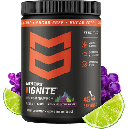 MTN OPS Ignite Energy Powder, Zero Sugar, Tiger's Blood
