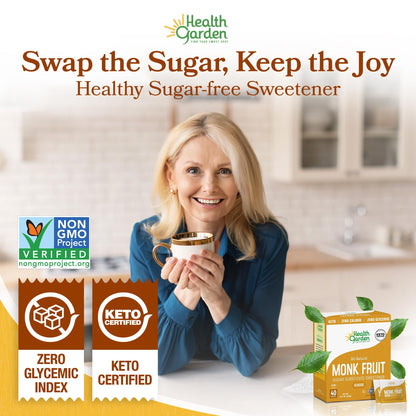 Health Garden Monk Fruit Sweetener, Golden Sugar Substitute - 2.5 lb